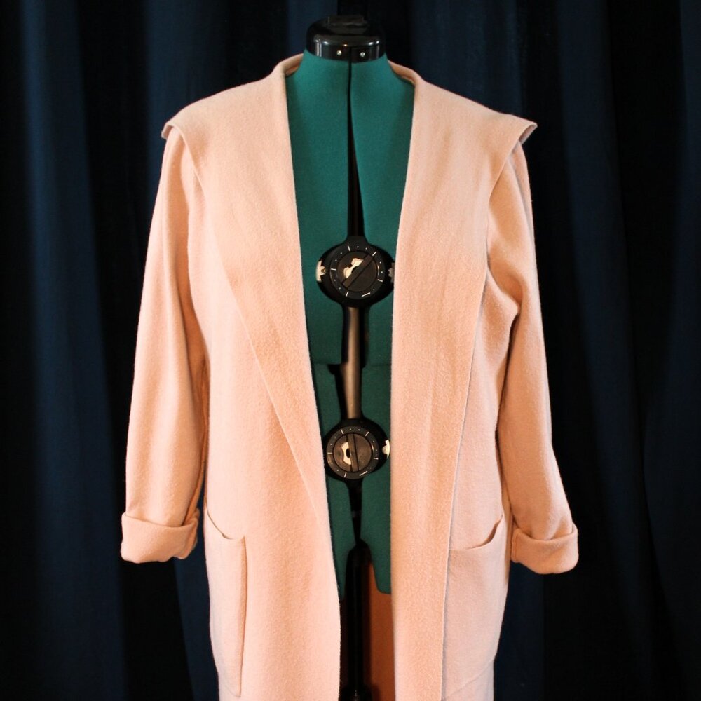 Peach Hooded Knit 'Coatigan'